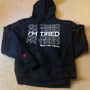 Girrlscout I’m Tired Black Graphic Hoodie